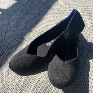 Rothy’s The Flat washable shoes US 9.5  black knit! NWOT
